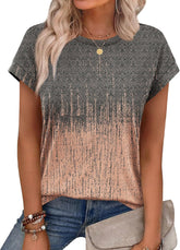 Alaroo Womens Summer Tops Short Sleeve Shirts Crew Neck Cute Trendy Tunic Blouses (S-3XL)